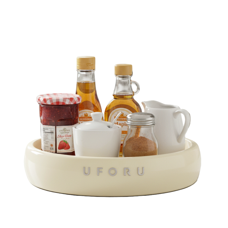 UFORU Large Beige Rotating Tray