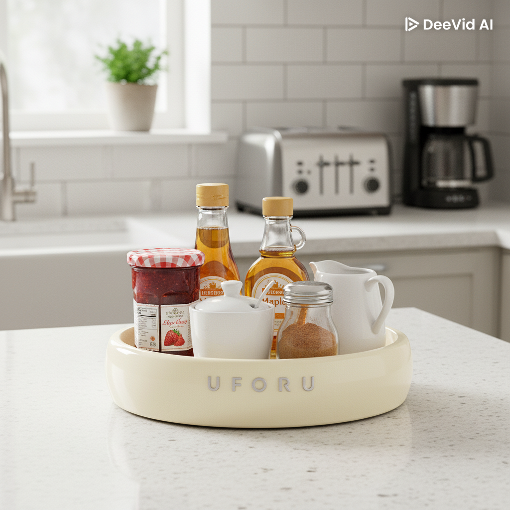 UFORU Large Beige Rotating Tray