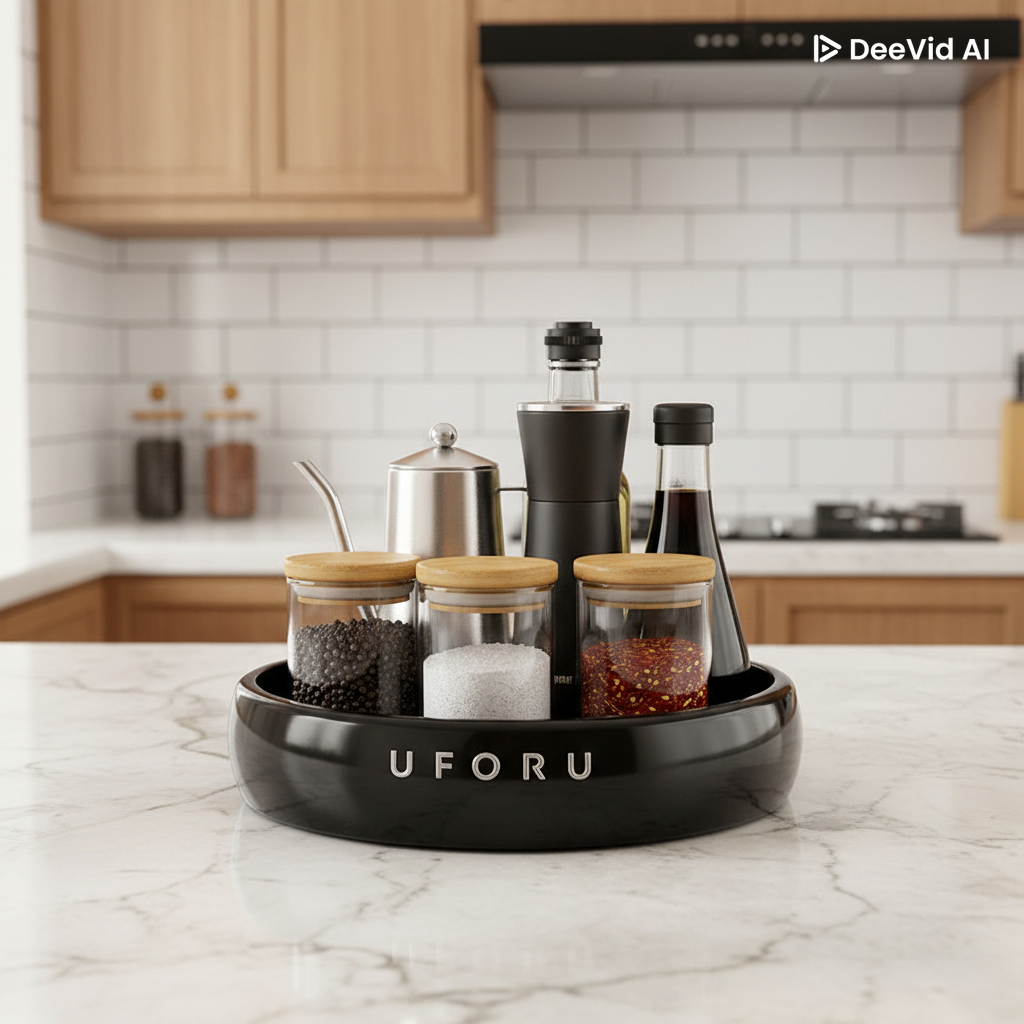 UFORU Large Black Rotating Tray